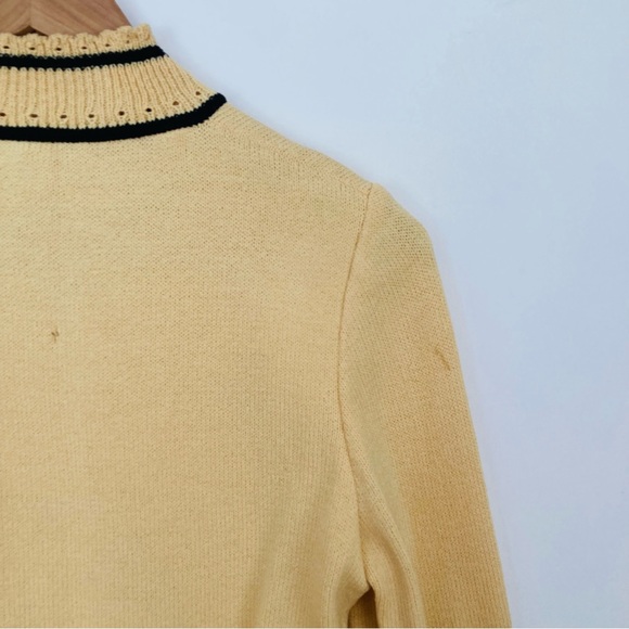 St. John Sport Cardigan Sweater Yellow Black Trim AS IS - Picture 10 of 15